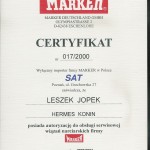 certifikat Marker 2000